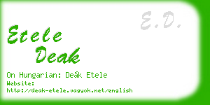 etele deak business card